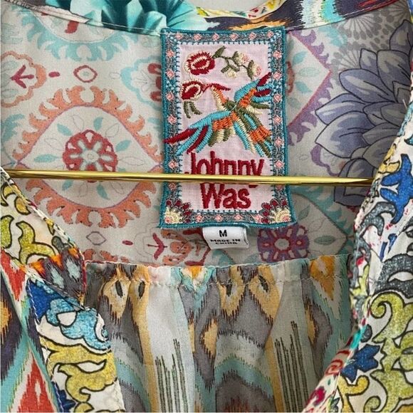 Johnny Was Silk Pearce Blair Long Sleeve Floral Top - Picture 4 of 6